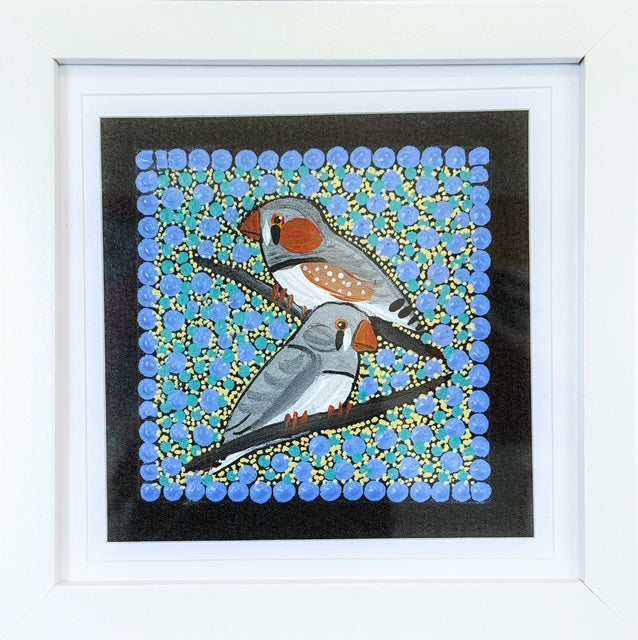 Kathleen Buzzacott - Zebra Finches - Small, Framed .280