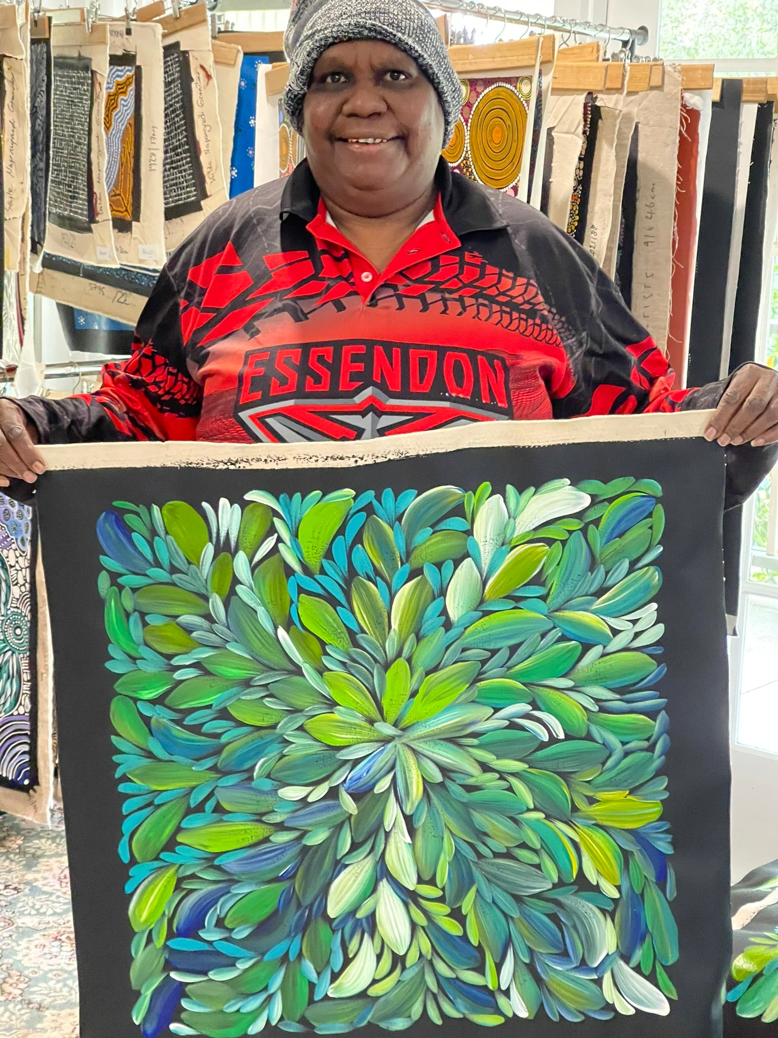 Louise Numina Napananka - Bush Medicine Leaves - 59x60cm .71-22