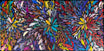 Colourful Bush Medicine Leaves against a black background | Raintree Art Aboriginal Art Ballarat