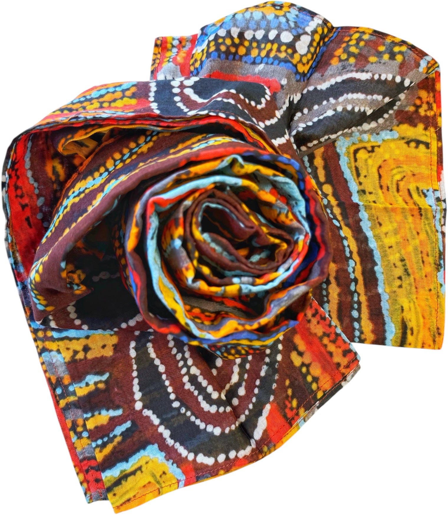 Organic Cotton Summer Scarf - Mary Napangardi Brown