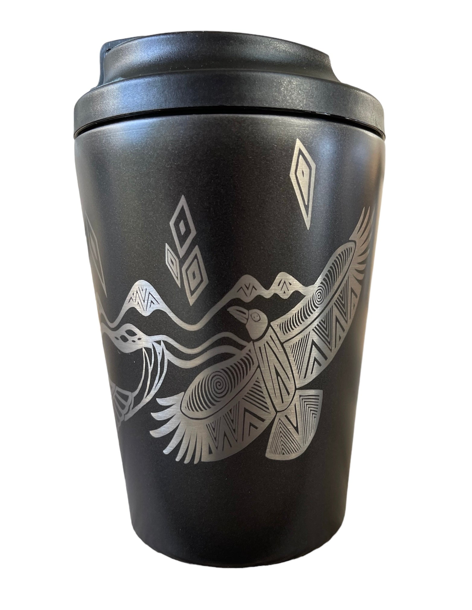Insulated Travel Mug - Bunjil and Waa - Mick Harding
