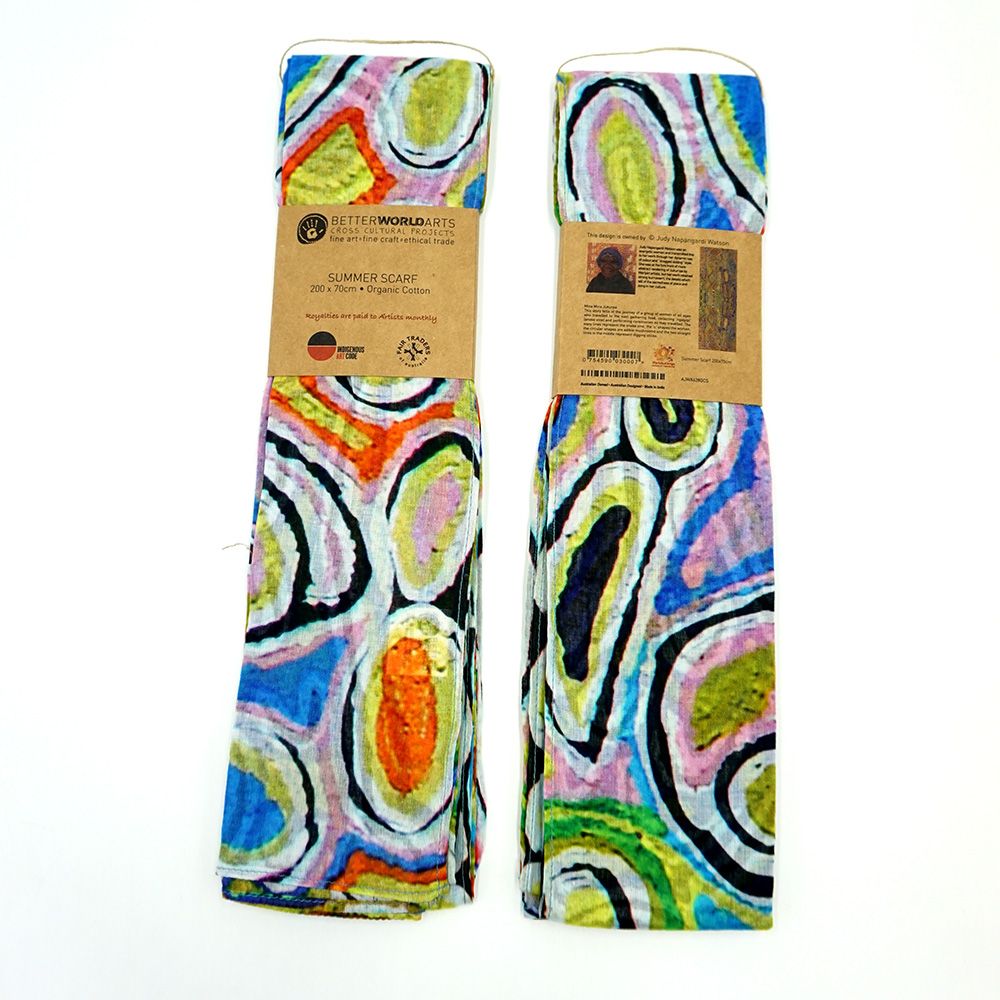 Organic Cotton Summer Scarf - Judy Napangardi Watson