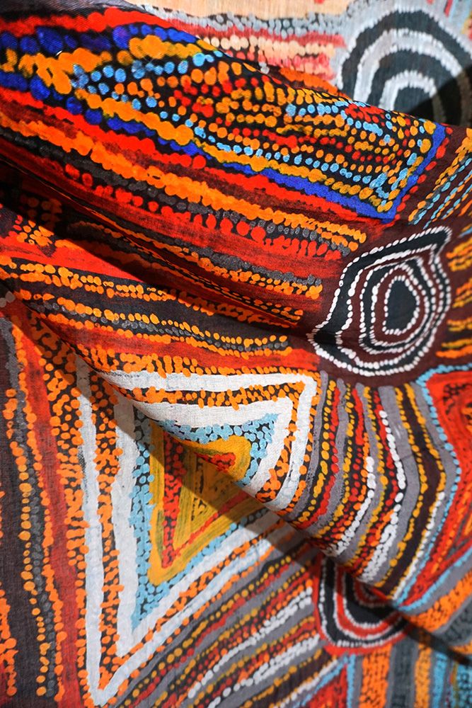Organic Cotton Summer Scarf - Mary Napangardi Brown