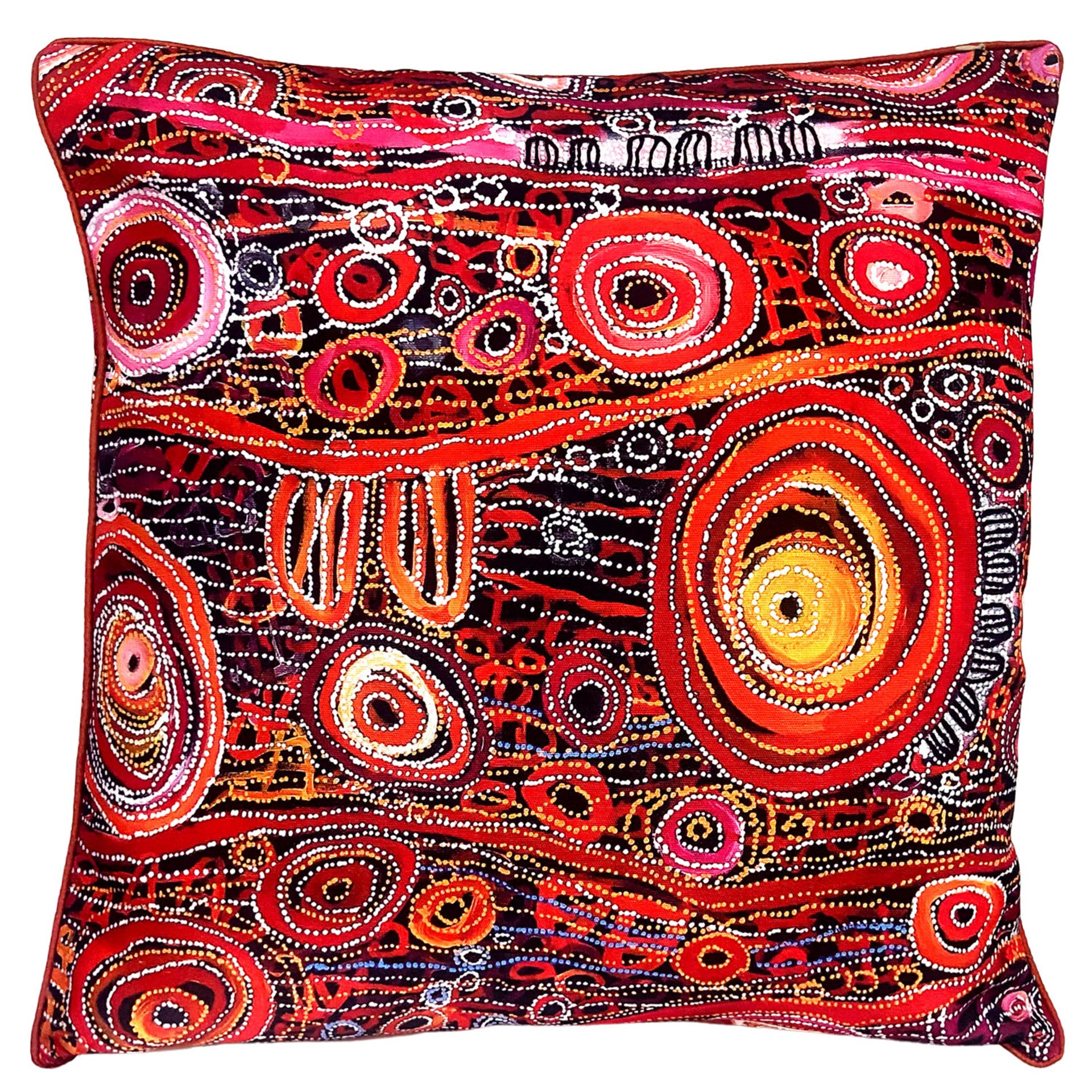 Outdoor Cushion Cover - Charmaine Pwerle - Red