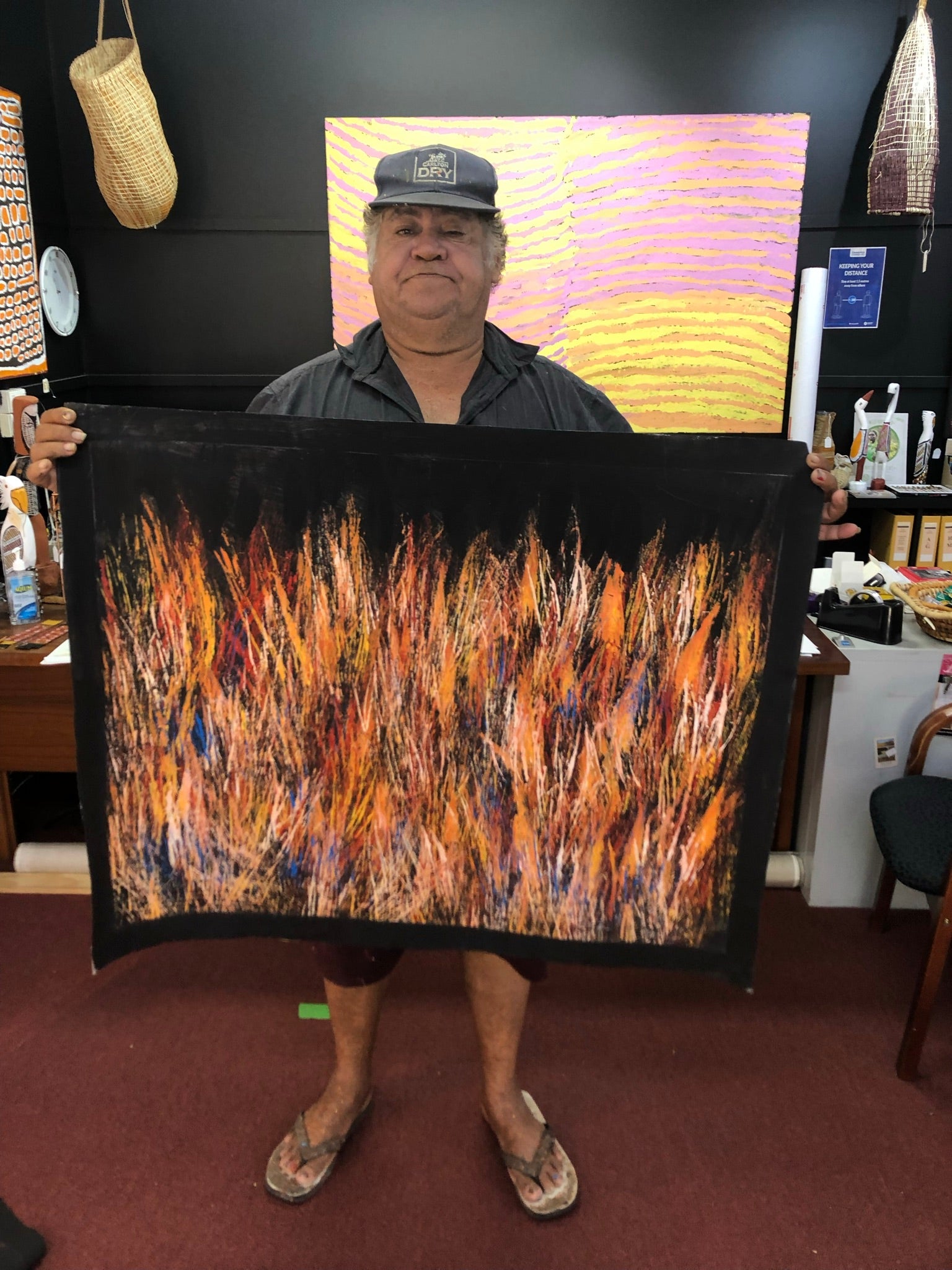 Reggie Sultan - 90x70cm - Bushfire Dreaming .55-2