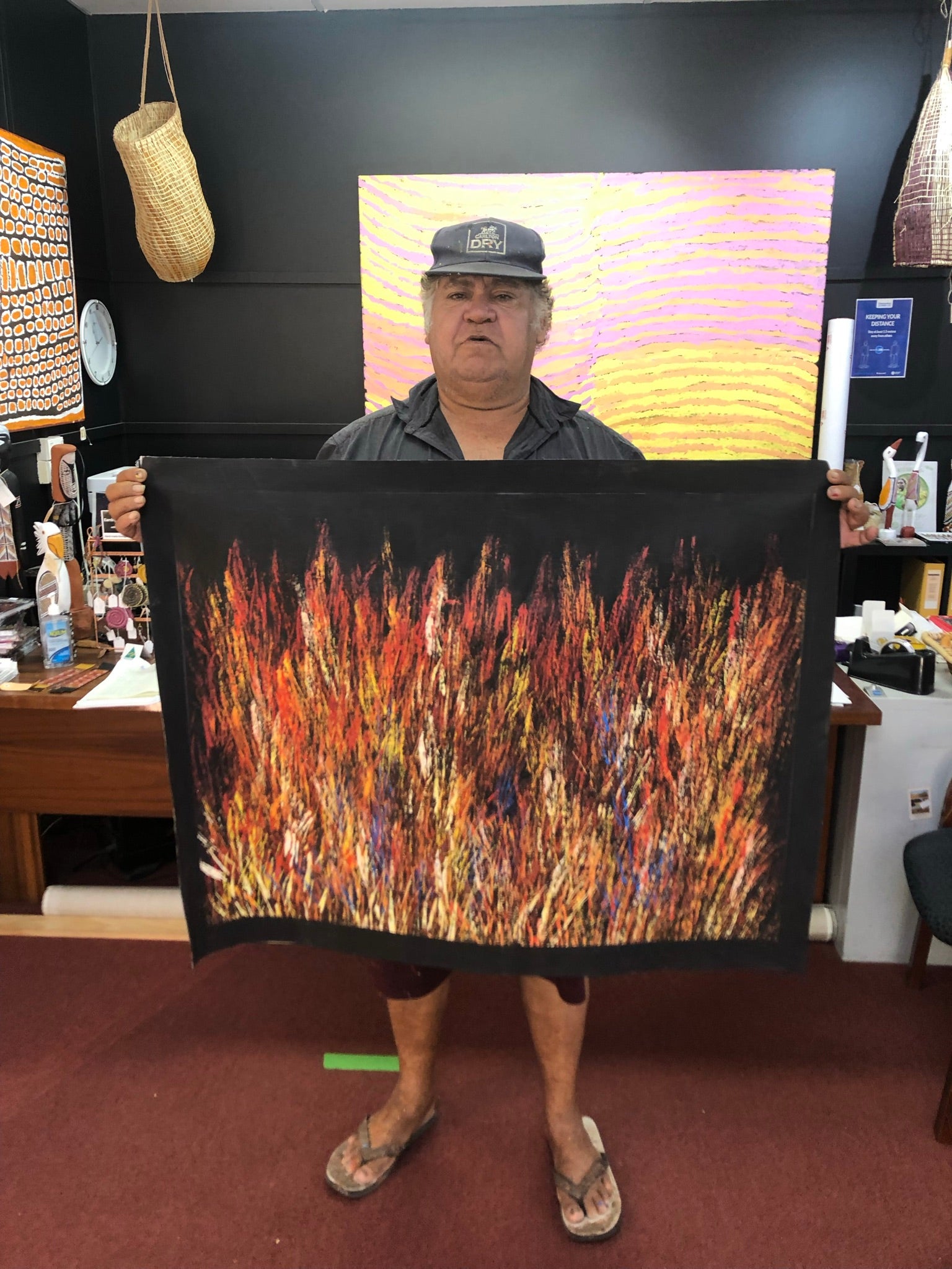 Reggie Sultan - 91x70cm - Bushfire Dreaming .55-4