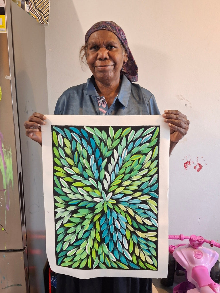 Jacinta Numina Waugh - Bush Medicine Leaves - 53x38cm .12-10