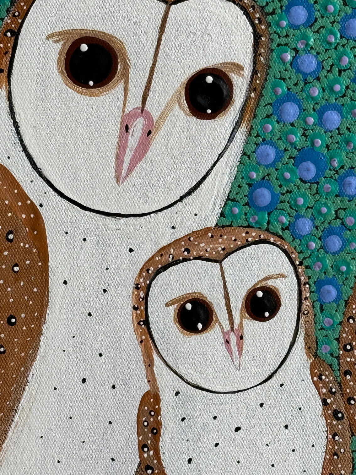 Kathleen Buzzacott - Barn Owls - 30x30cm .17-13