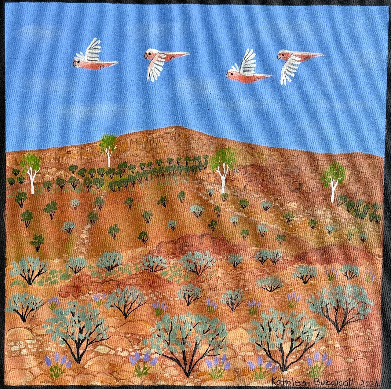 Kathleen Buzzacott - West MacDonnell Ranges - 30x30cm .17-17