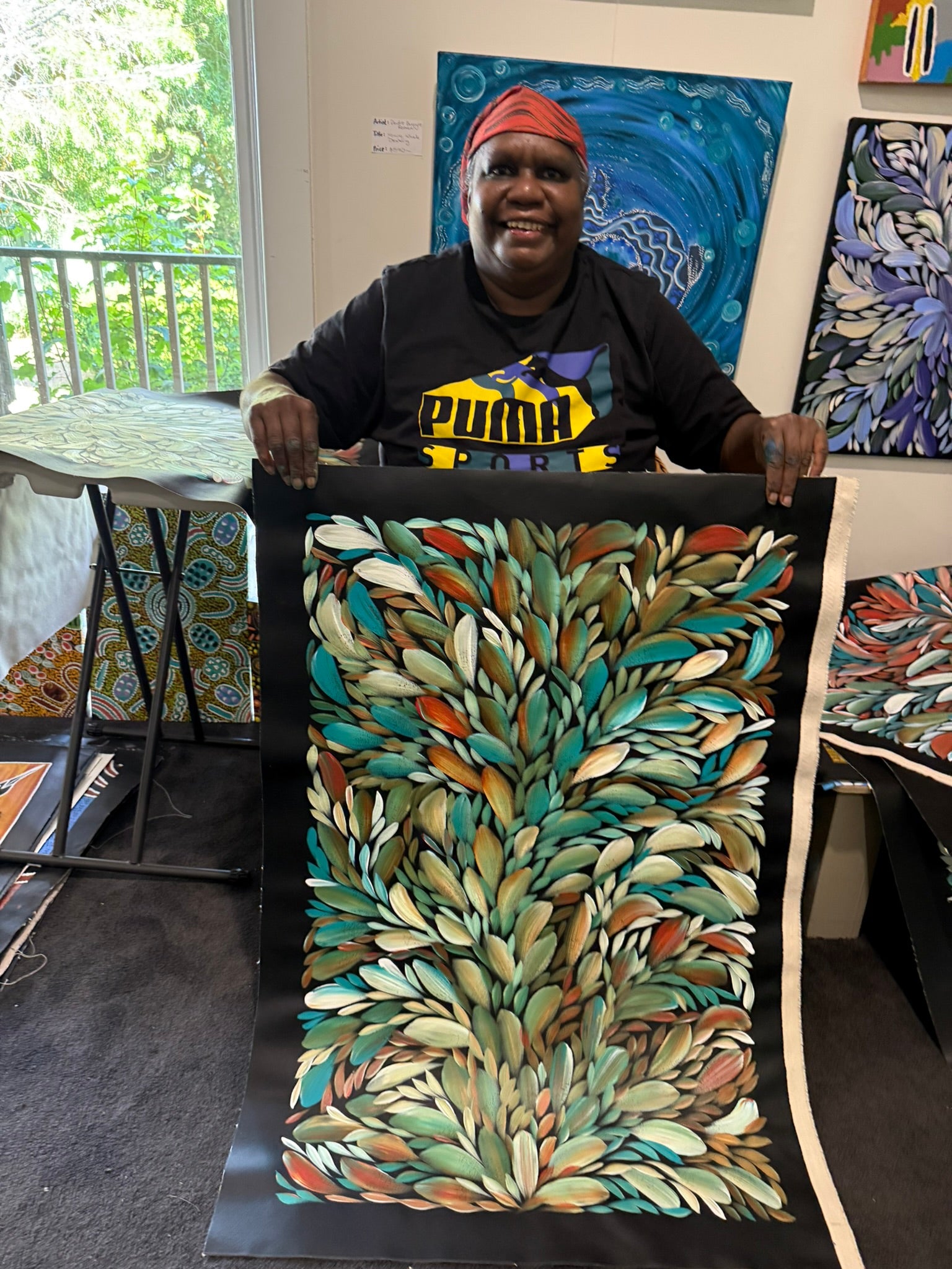 Louise Numina Napananka - Bush Medicine Leaves - 90x60cm .21-23