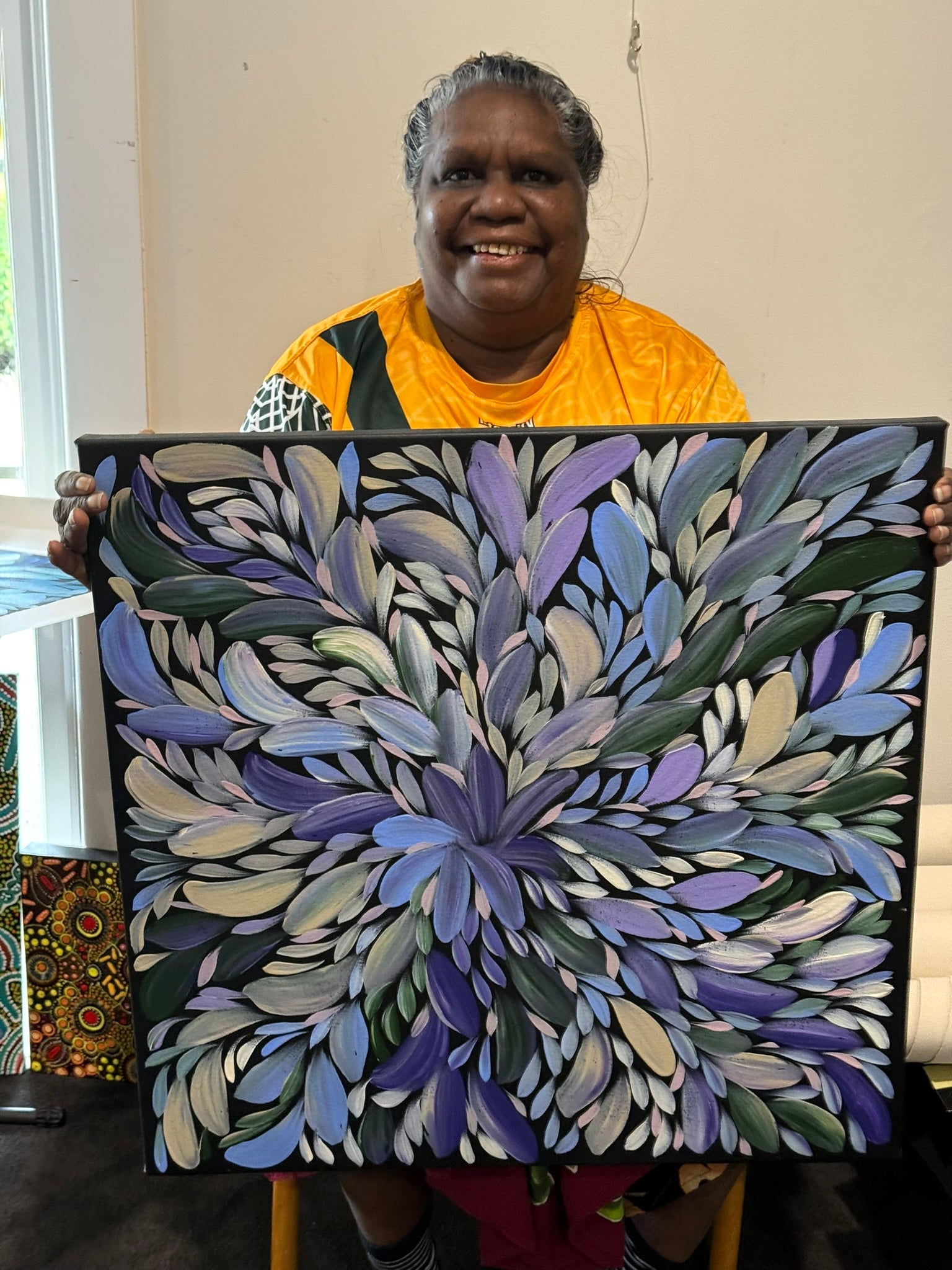 Louise Numina Napananka - Bush Medicine Leaves .22-17 *pre-stretched*