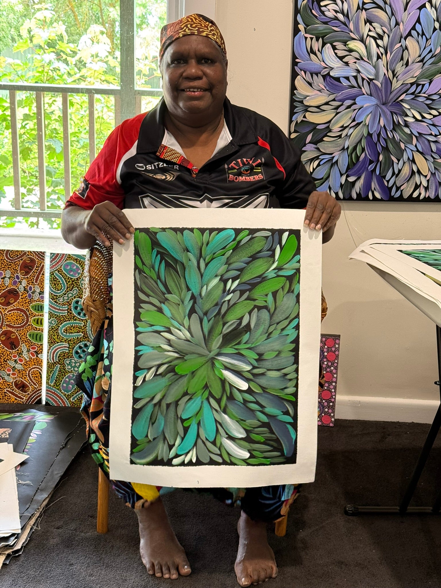 Louise Numina Napananka - Bush Medicine Leaves - 36x51cm .24-7