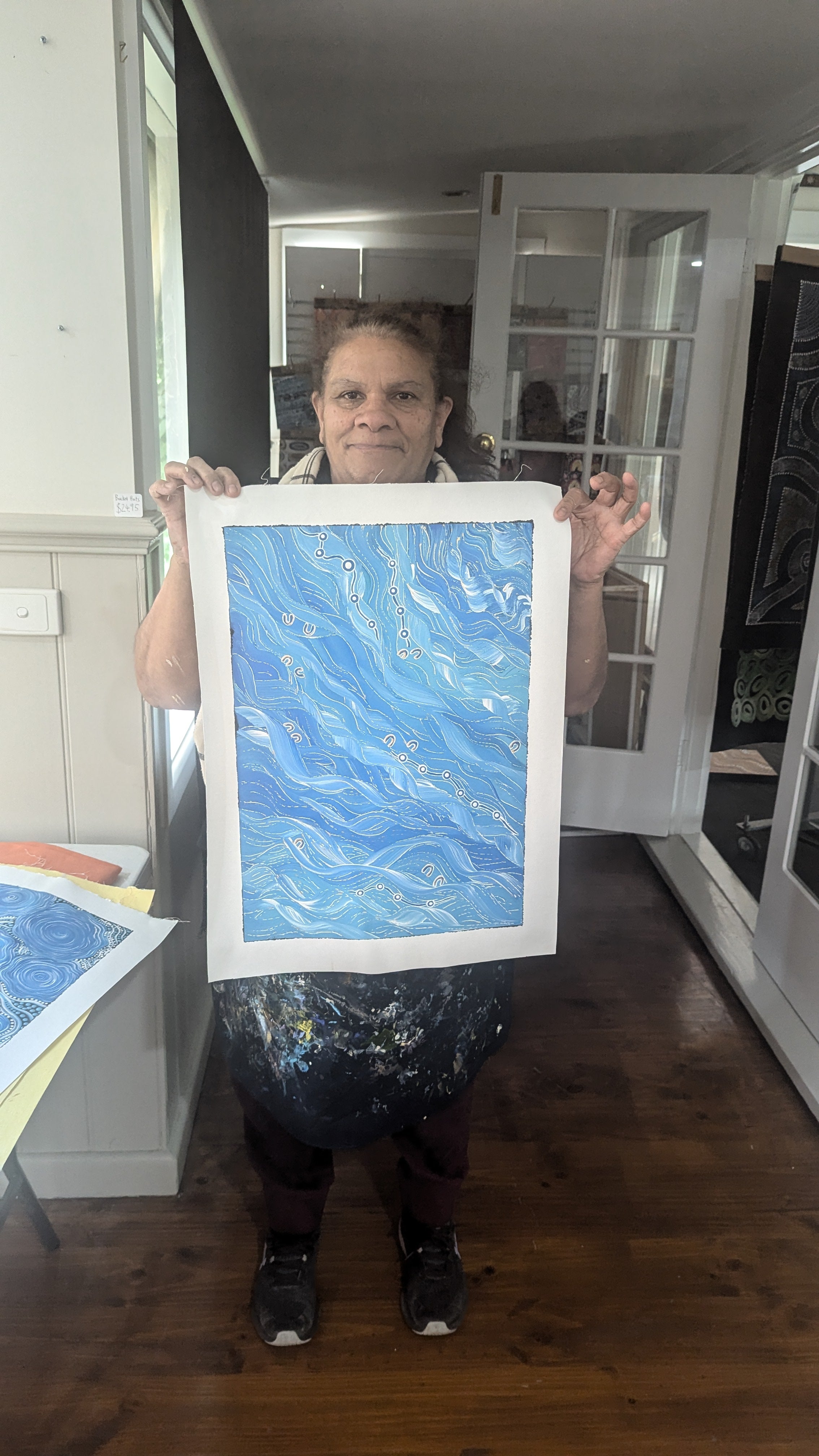 Deidre Burgoyne Rosier - Water Dreaming, Family Swimming in the Great Blue Sea - 36x51cm .34-6