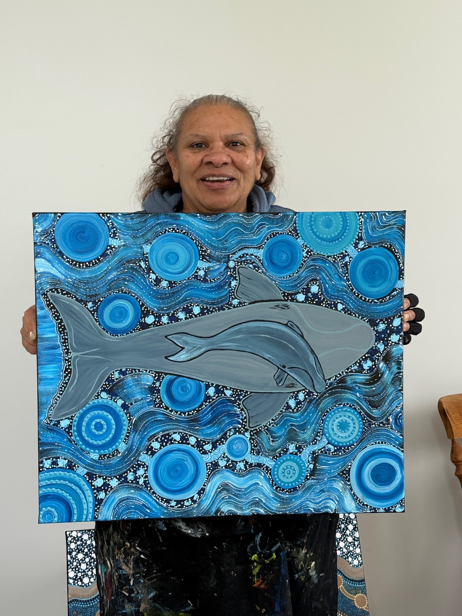 Deidre Burgoyne Rosier - Whale Dreaming .89-4 *pre-stretched*