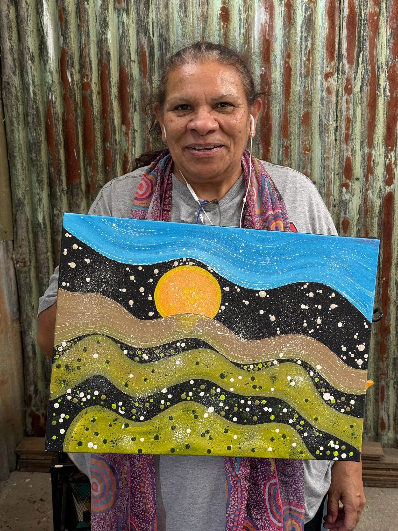 Deidre Burgoyne Rosier - Night Gazing Under the Stars on Country .06-7 *pre-stretched*