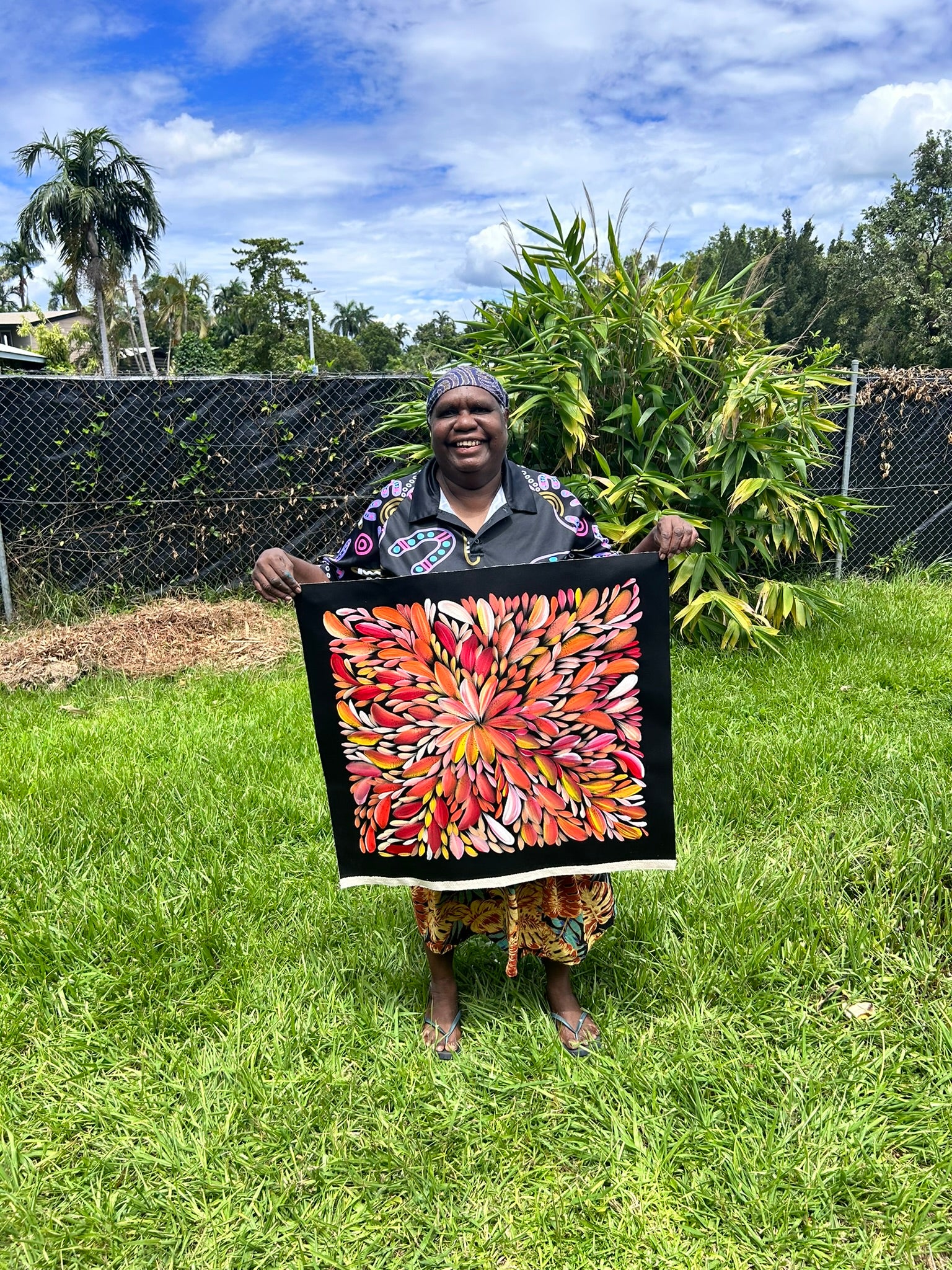 Louise Numina Napananka - Bush Medicine Leaves - 61x56cm .16-55