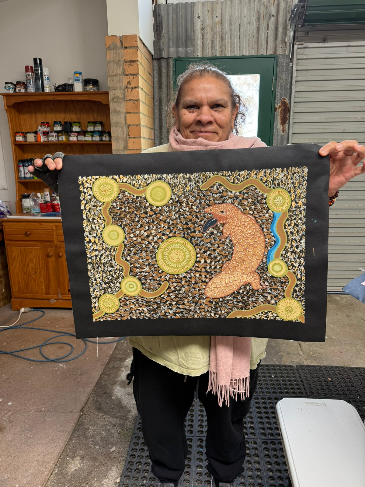 Deidre Burgoyne Rosier - Bobtail Lizard Travel Tracks to Waterholes .51-2