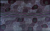 Abstract pattern with wavy lines and circular shapes in shades of purple and gray | Raintree Art Aboriginal Art Ballarat