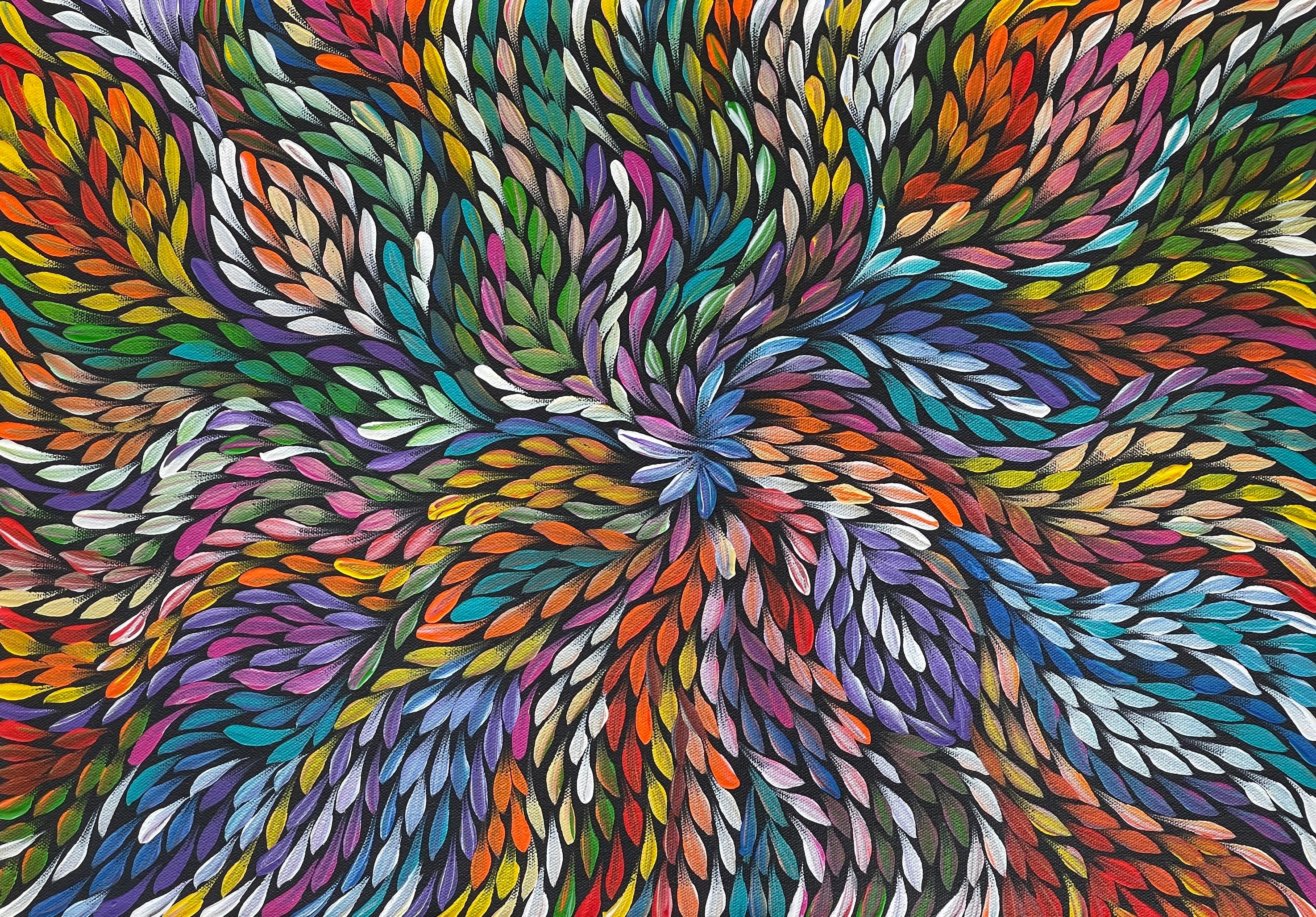 Colourful Bush Medicine Leaves Aboriginal Art by Sharon Turner