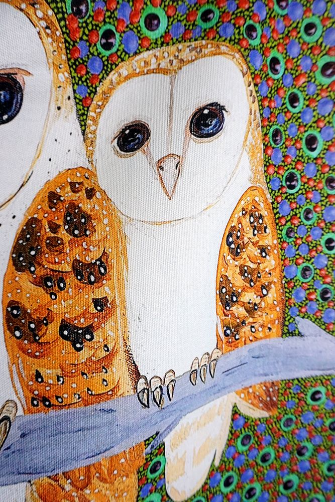 Cotton Tea Towel - Kathleen Buzzacott - Barn Owls