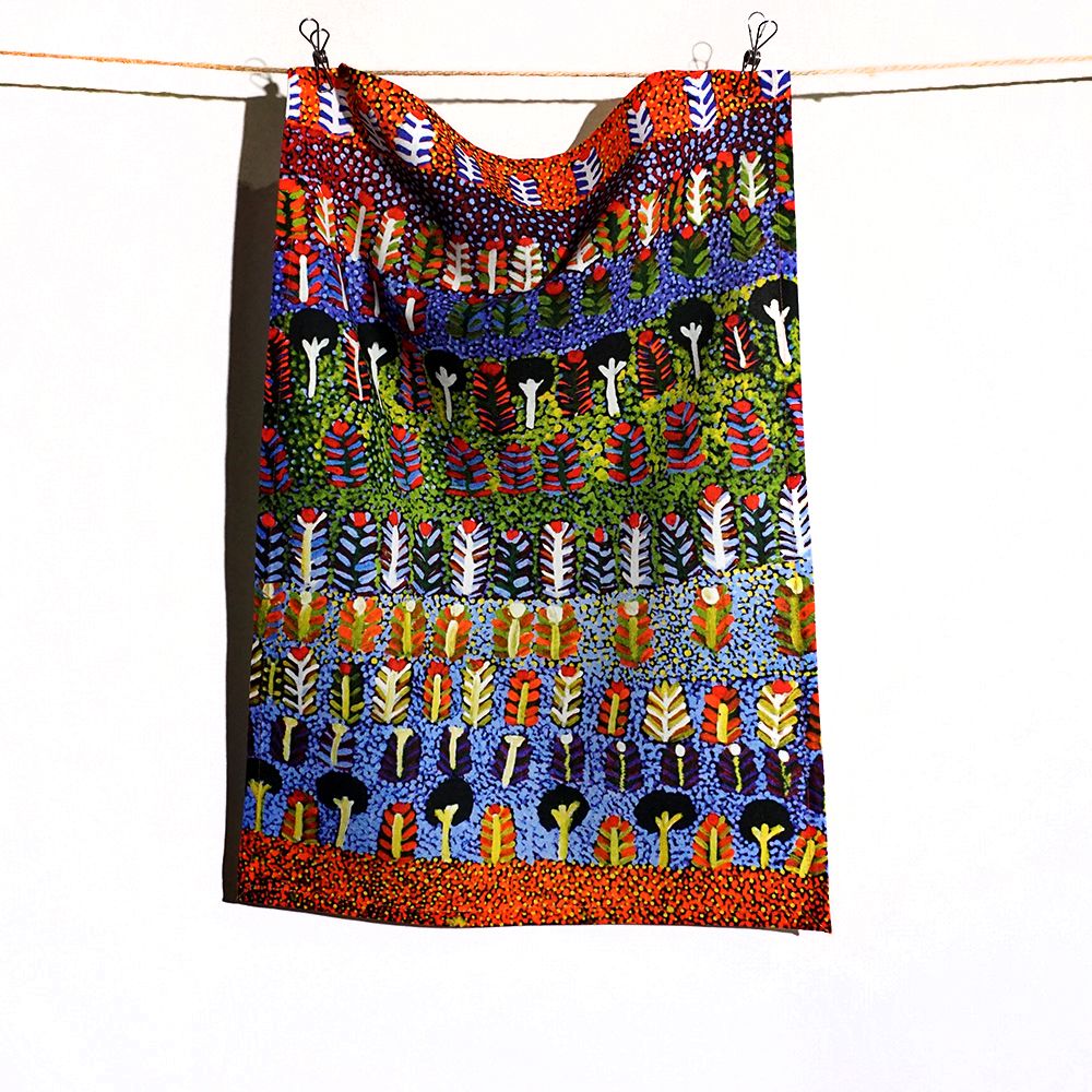 Cotton Tea Towel - Rosie Ross - Bush Medicine Plants