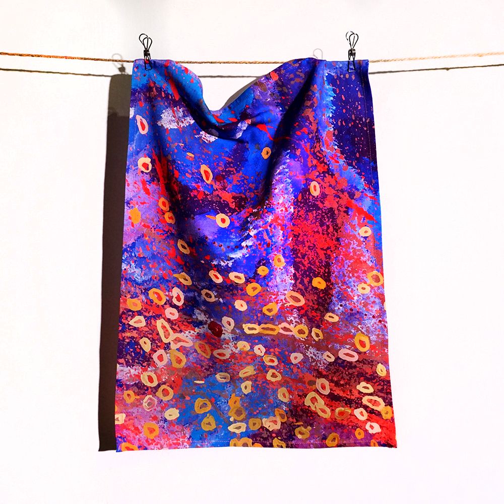 Cotton Tea Towel - Steven Jupurrula Nelson