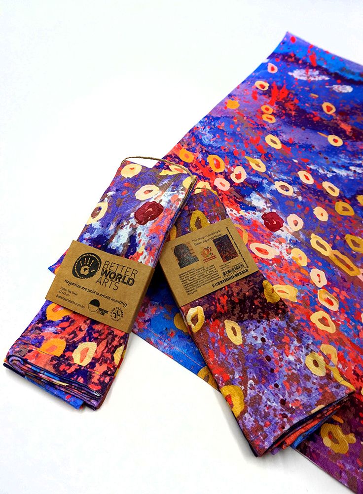Cotton Tea Towel - Steven Jupurrula Nelson