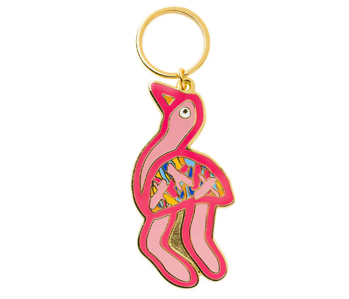 Enamel Keyring - Thelma Beeton - Emu (Pink)