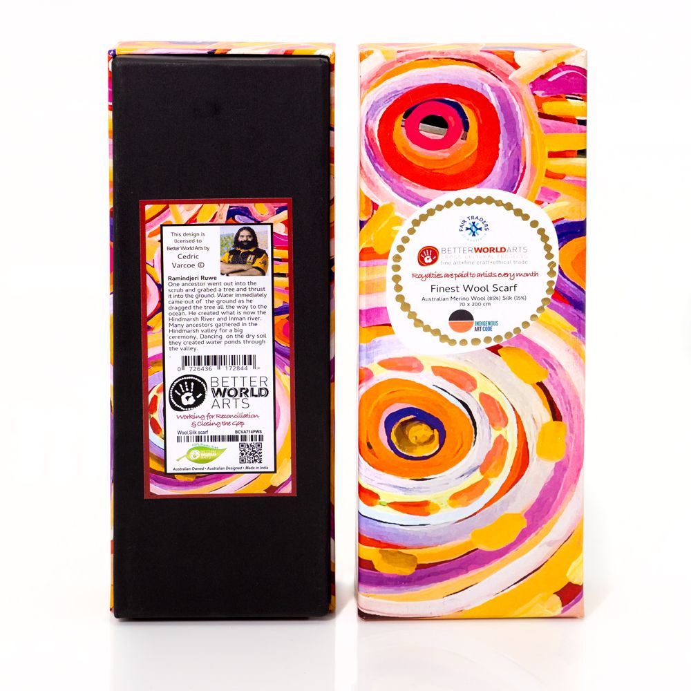 Wool & Silk Scarf - Cedric Varcoe (Orange/Pink)