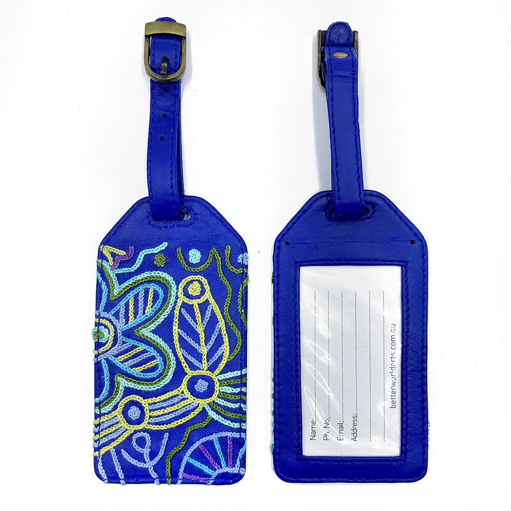 Leather Luggage Tag Embroidered - Cedric Varcoe