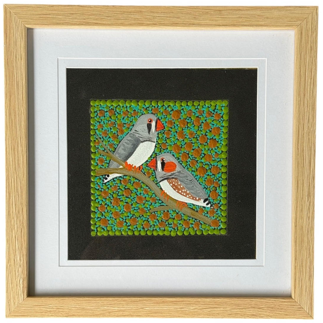 Kathleen Buzzacott - Zebra Finches - Small, Framed .230