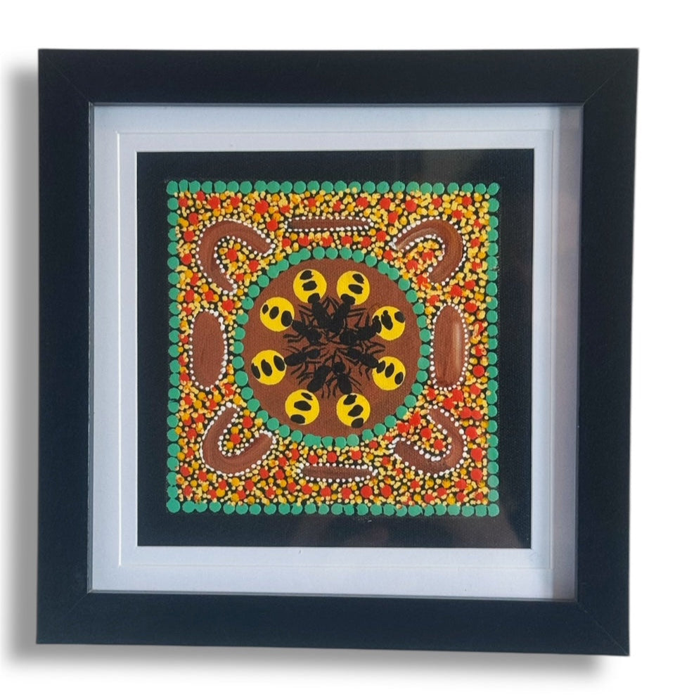 Kathleen Buzzacott - Family Digging for Honey Ants - Small, Framed .150