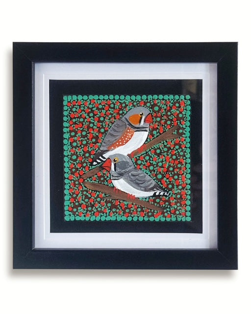 Kathleen Buzzacott - Zebra Finches - Small, Framed .110