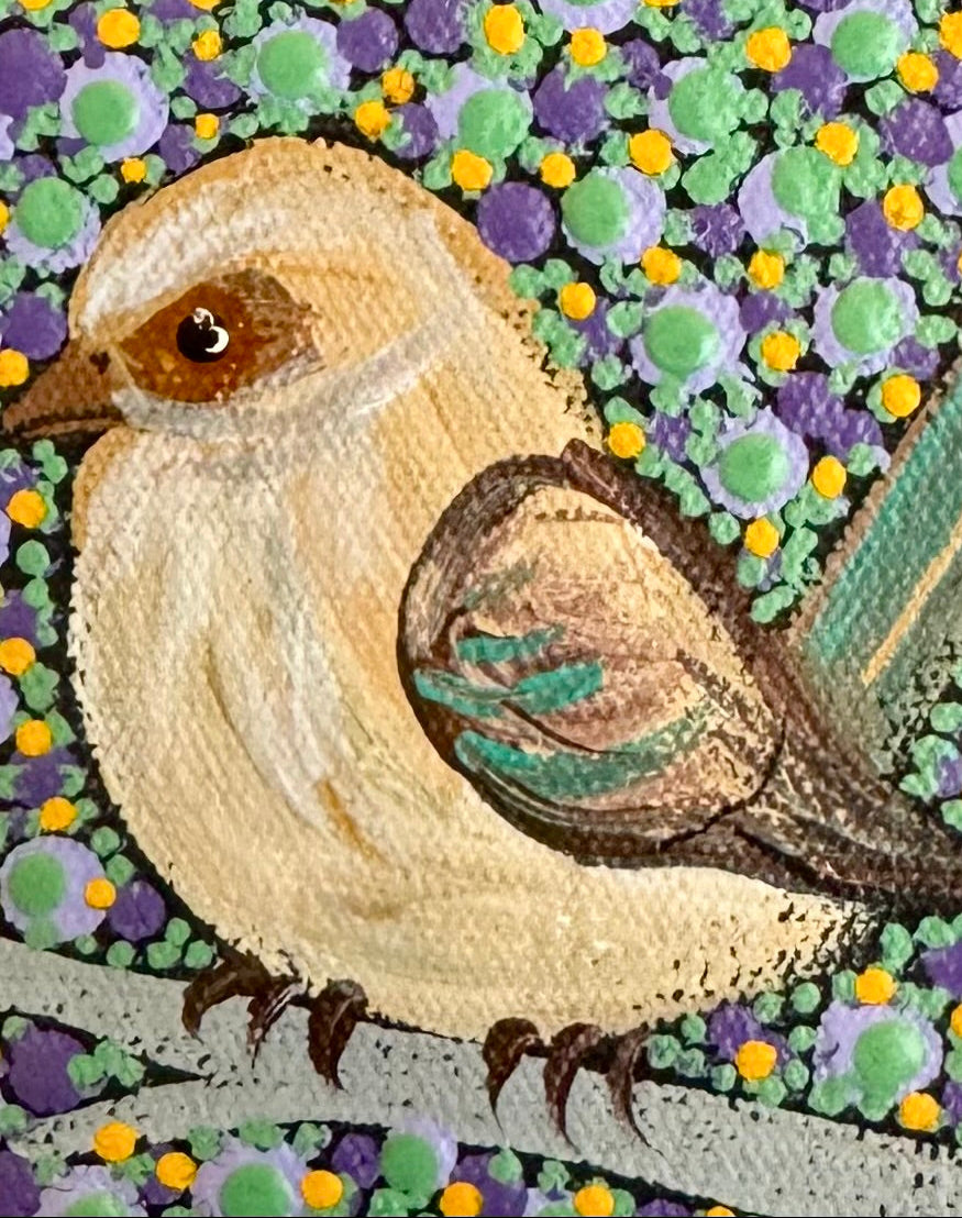 Kathleen Buzzacott - Blue Fairy Wren, Female - Small, Framed .190