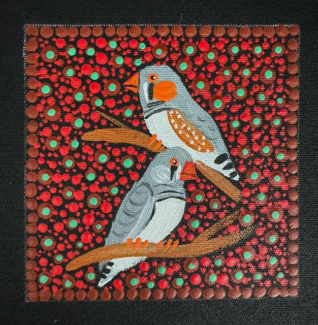 Kathleen Buzzacott - Zebra Finches - Small, Framed .503