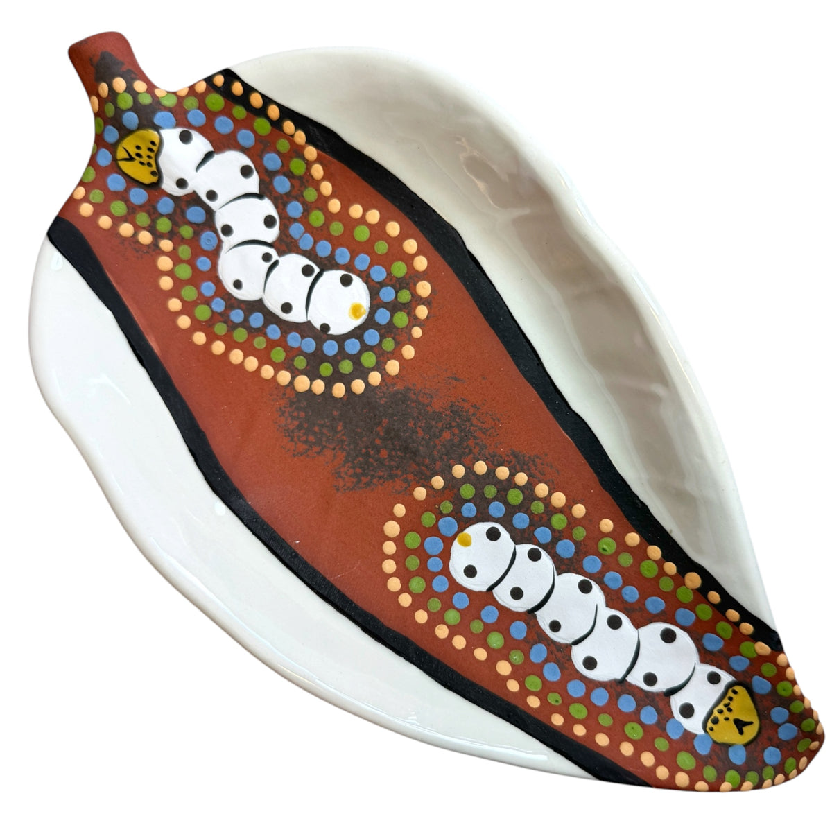 Ceramic Dish Large - Barbara Richards - Witchetty Grubs (Duo)