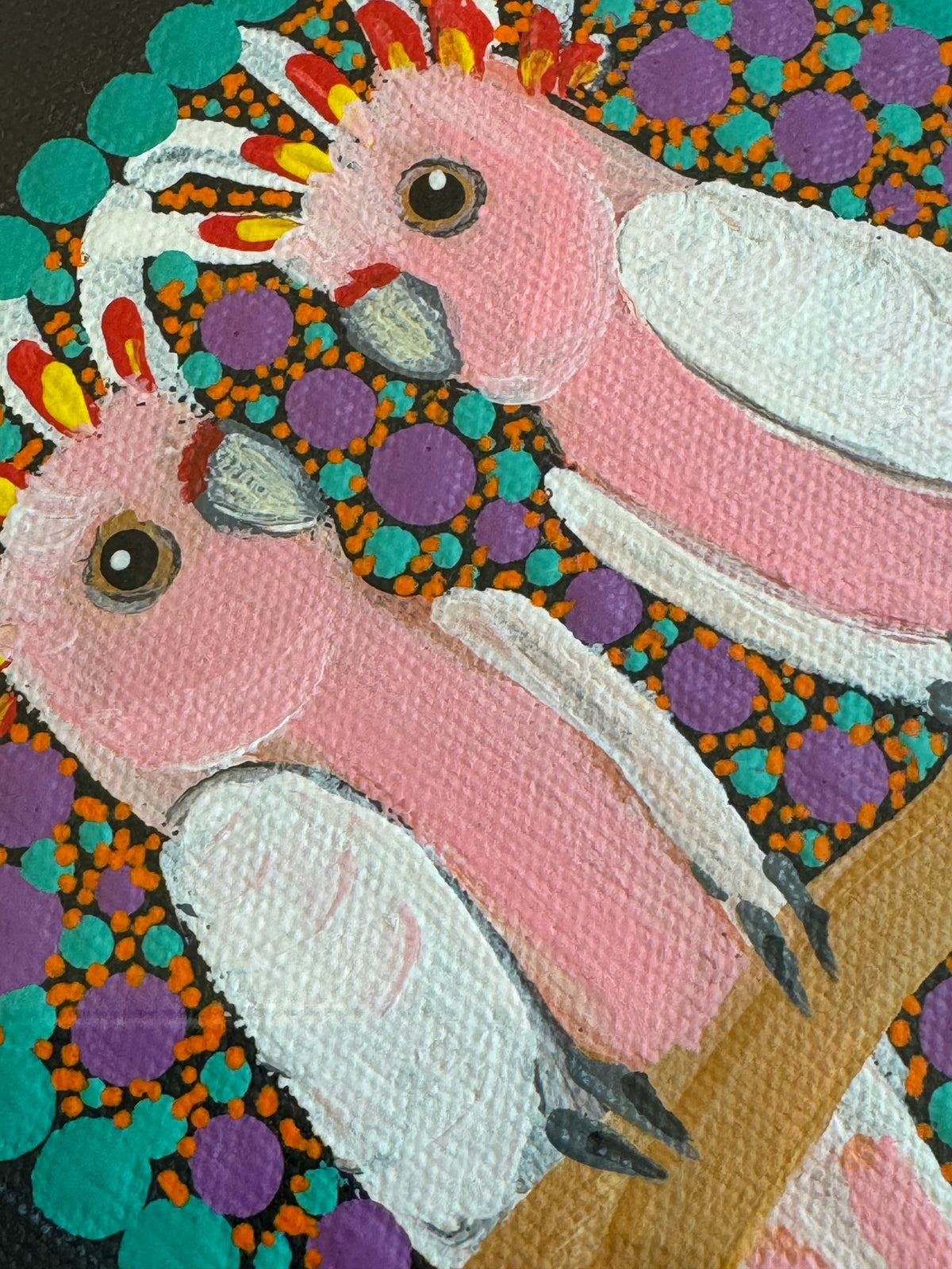 Kathleen Buzzacott - Major Mitchell's Cockatoos - Small, Framed .506