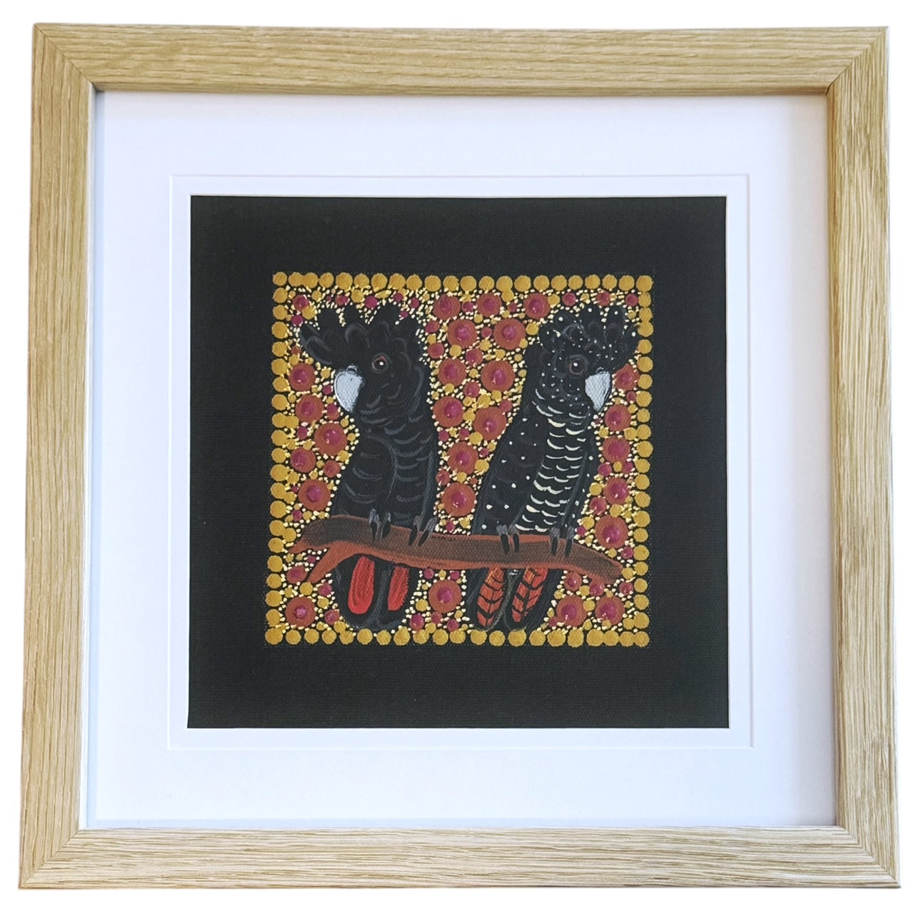 Kathleen Buzzacott - Redtail Black Cockatoos - Small, Framed .504