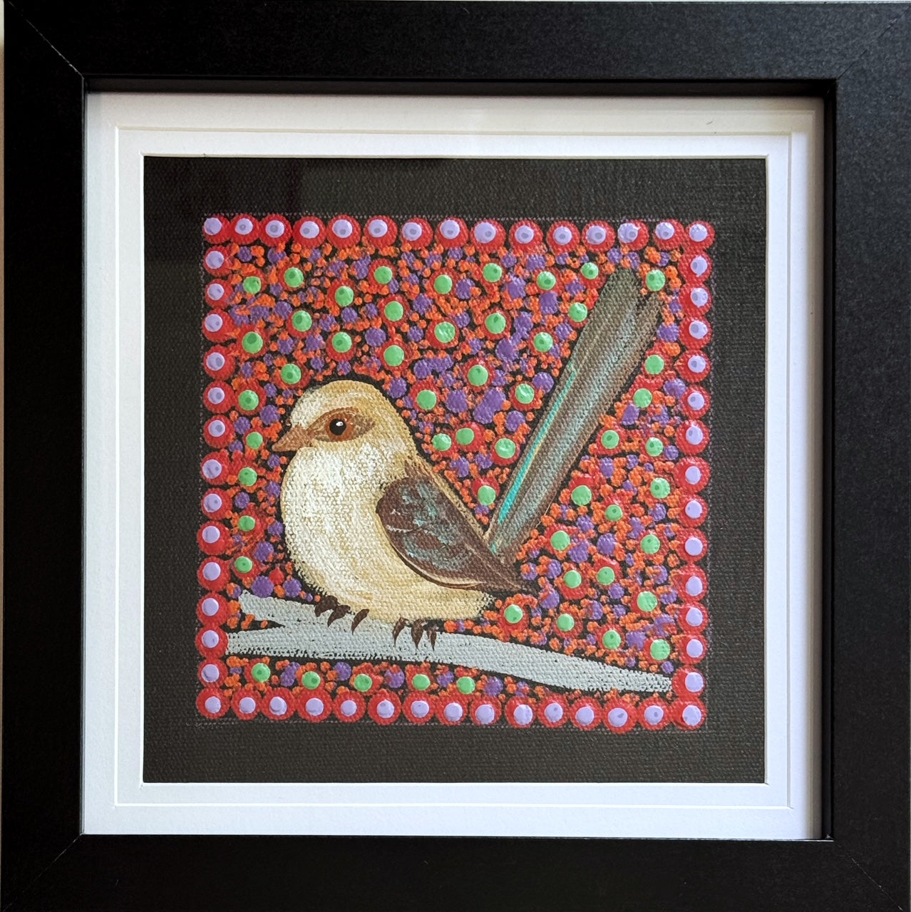 Kathleen Buzzacott - Female Blue Fairy Wren - Small, Framed .401