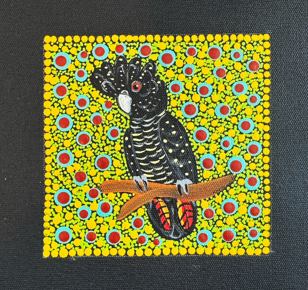 Kathleen Buzzacott - Female Red-Tail Black Cockatoo - Small, Framed .403