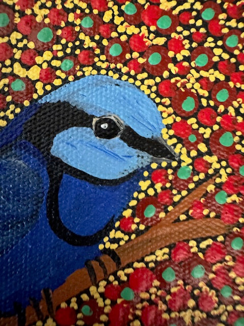 Kathleen Buzzacott - Blue Fairy Wren - Small, Framed .502