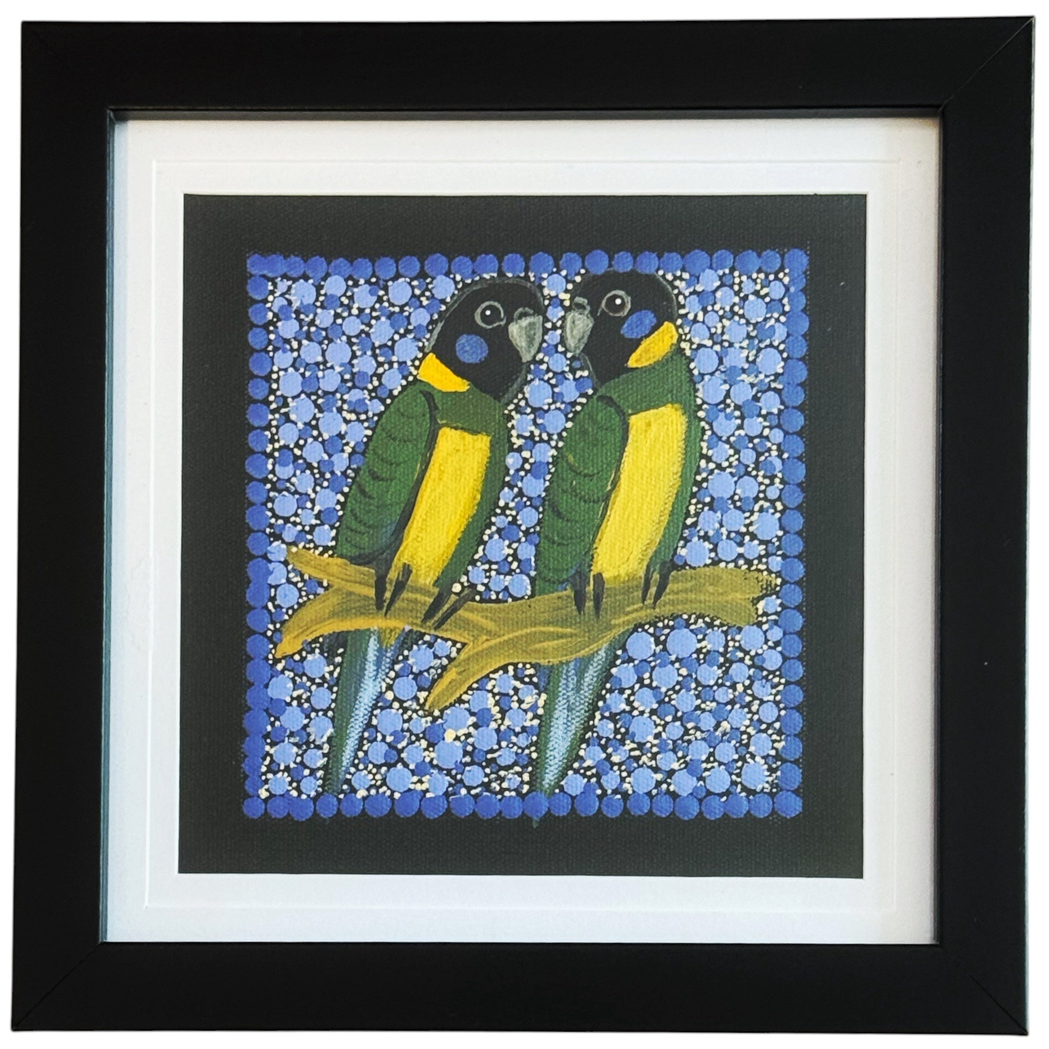 Kathleen Buzzacott - Ringneck Parrots - Small, Framed .300