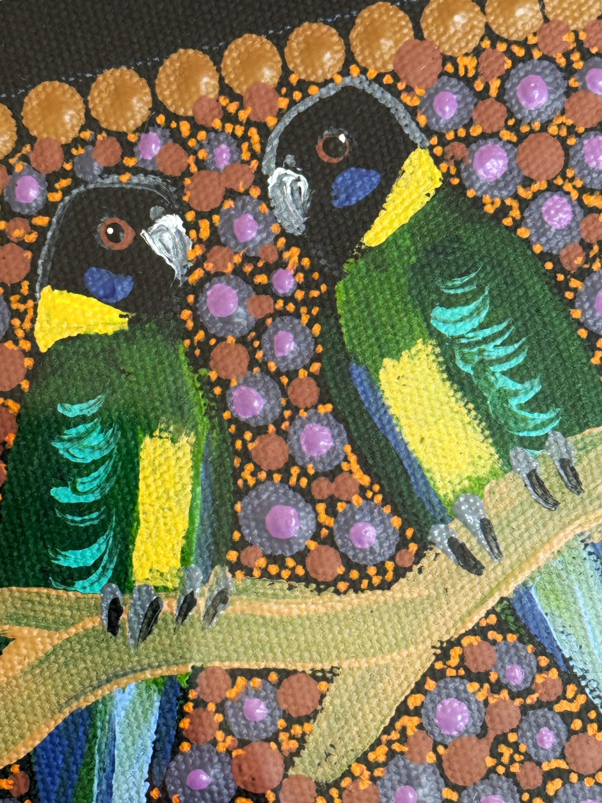 Kathleen Buzzacott - Ringneck Parrots - Small, Framed .400
