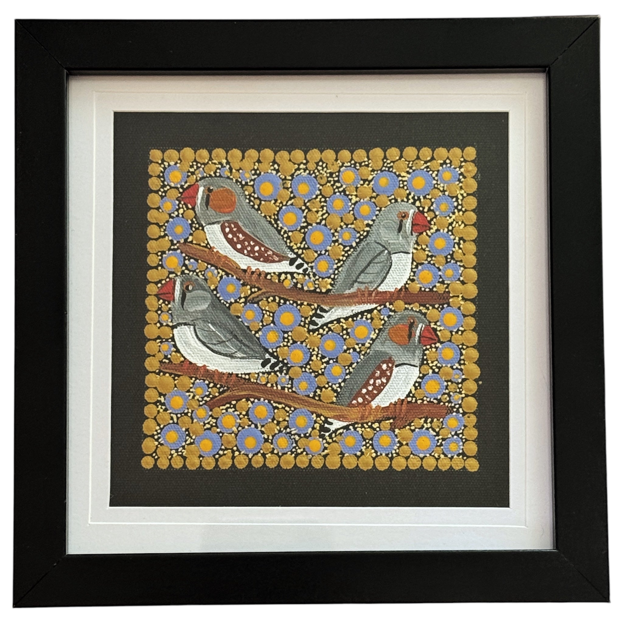 Kathleen Buzzacott - Zebra Finches - Small, Framed .503