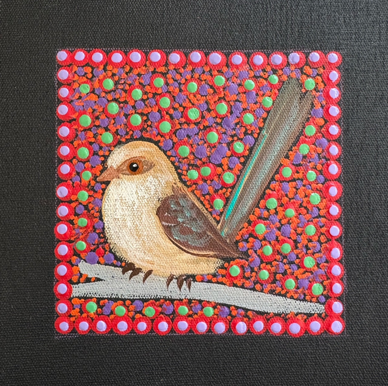 Kathleen Buzzacott - Female Blue Fairy Wren - Small, Framed .401