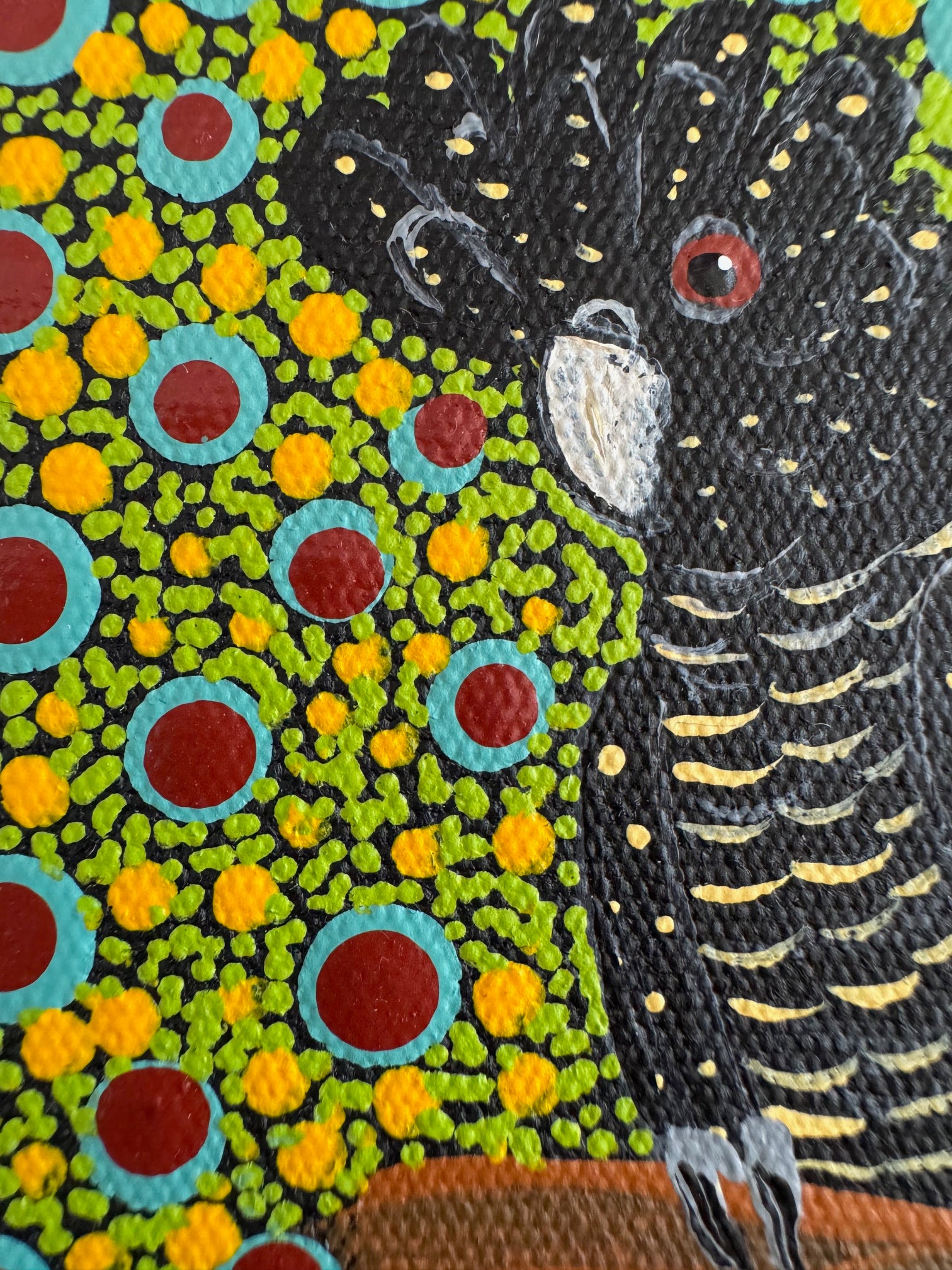 Kathleen Buzzacott - Female Red-Tail Black Cockatoo - Small, Framed .403