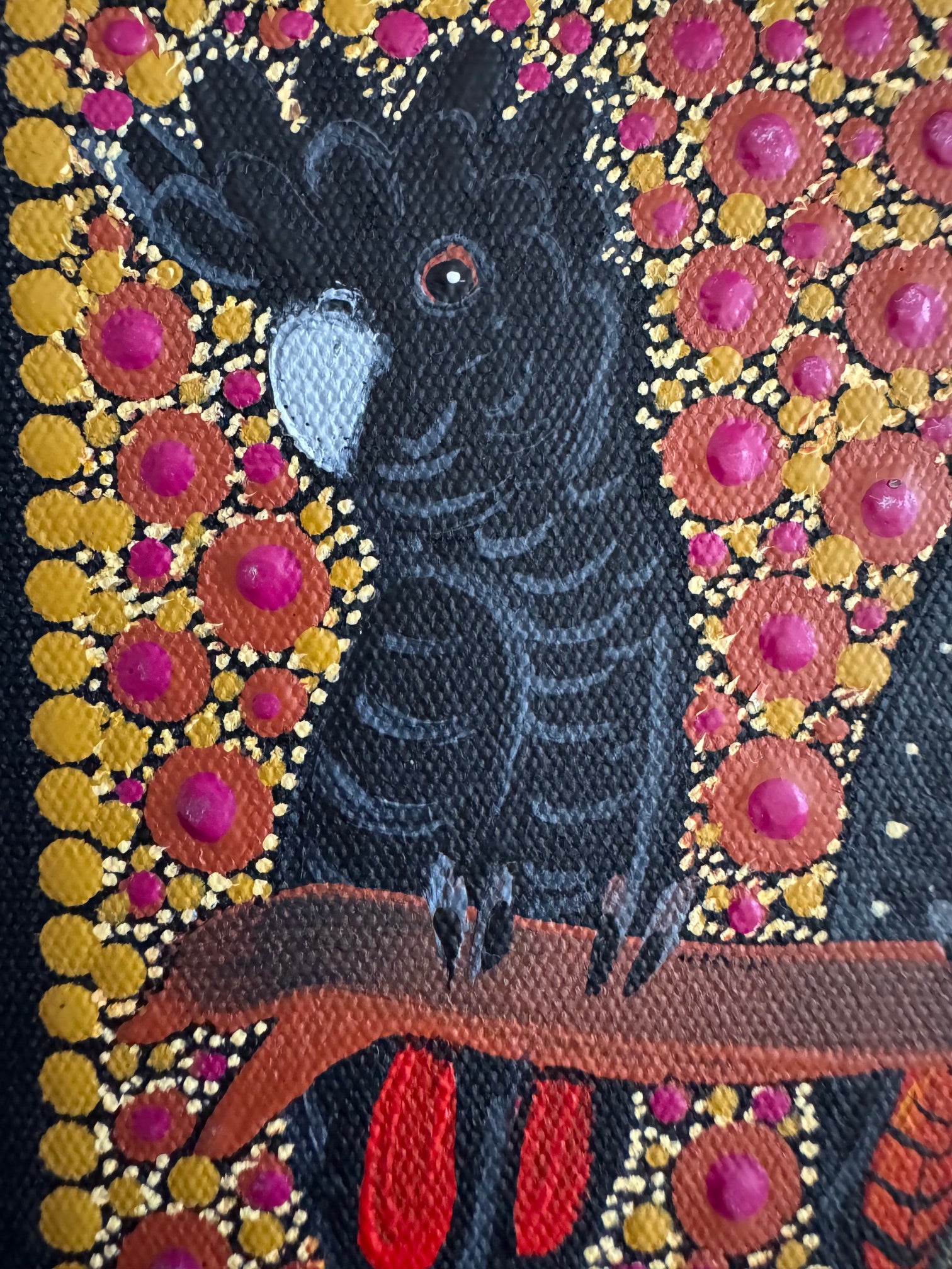 Kathleen Buzzacott - Redtail Black Cockatoos - Small, Framed .504