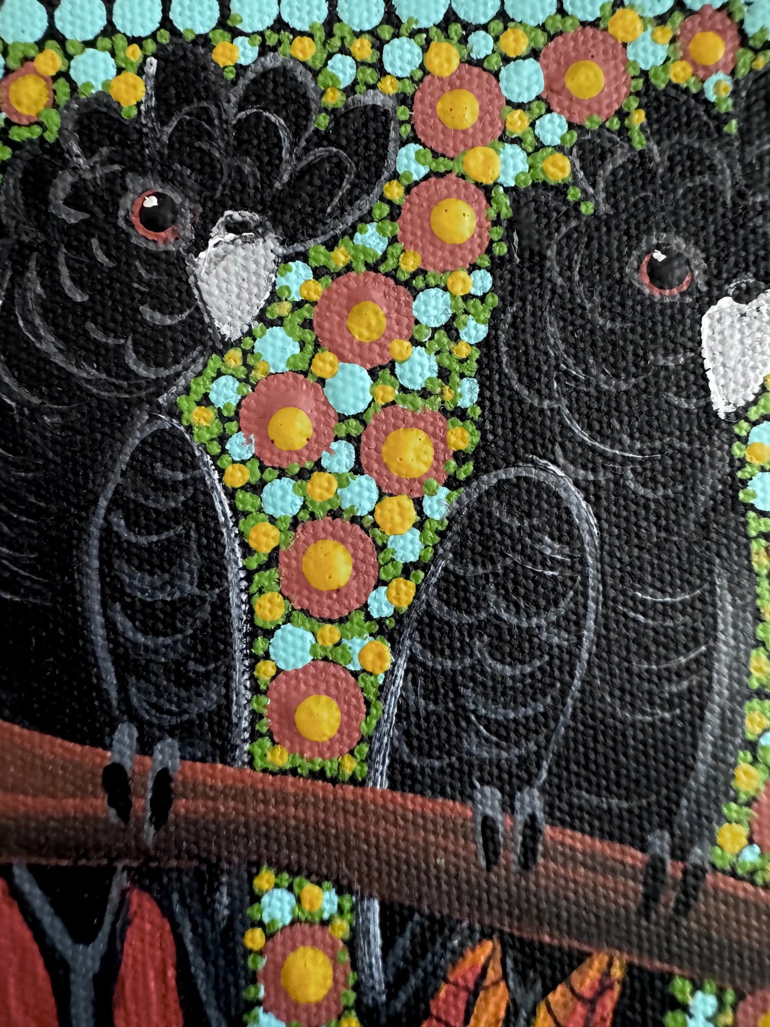 Kathleen Buzzacott - Redtail Black Cockatoos - Small, Framed .340