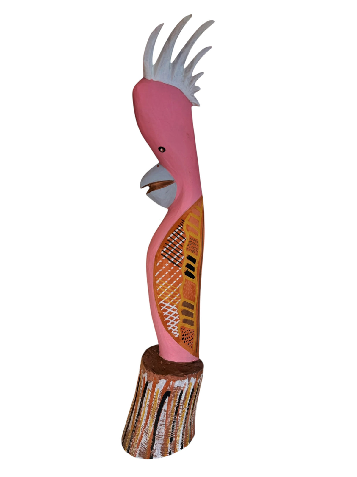 Thomas Munkanome - Carved Figure - Cockatoo (Pink)