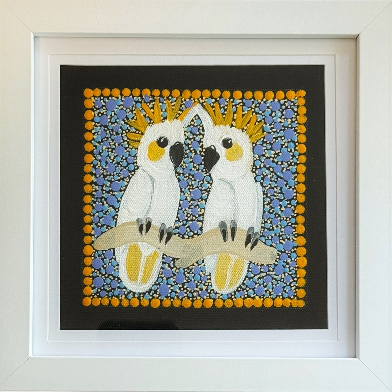 Kathleen Buzzacott - Sulphur Crested Cockatoos - Small, Framed .505